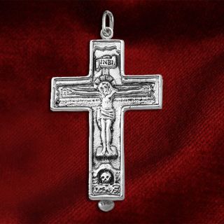 Sterling Silver 925 Christian Orthodox Byzantine Reliquary Cross