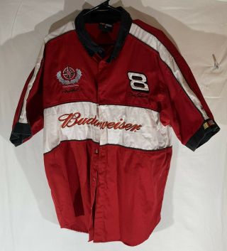 Vintage Dale Earnhardt Jr Chase Authentics Pit Crew Shirt Xl Budweiser Rare Dei