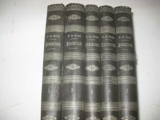 5 Book Set 1911 Complete Samson R.  Hirsch Commentary On The Torah In German Must