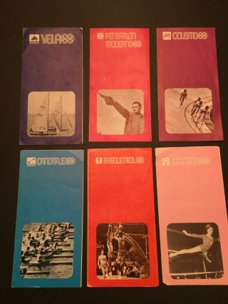 6 Vintage 1968 Mexico Olympics Official Events Programs Sailing Rowing Cycling.