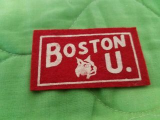 Vintage 1950’s Boston University Football Candy Felt Patch Pennant 1 3/4 " X 3 "