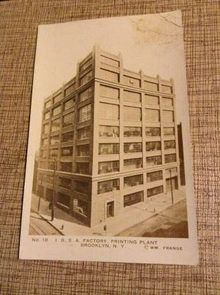 Ibsa Watchtower Factory Printing Brooklyn Ny 1930 Real Photo Postcard Wm Frange