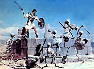 1963’s Jason & The Argonauts Todd Armstrong Vs.  6 Skeletons Color 7x10 Scene