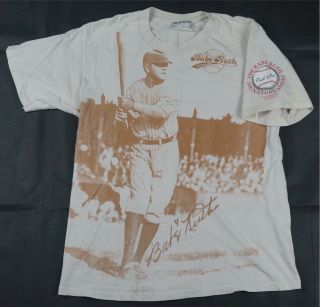 Rare Vintage Babe Ruth Signature Series Limited Edition /10,  000 T Shirt 90s Sz M