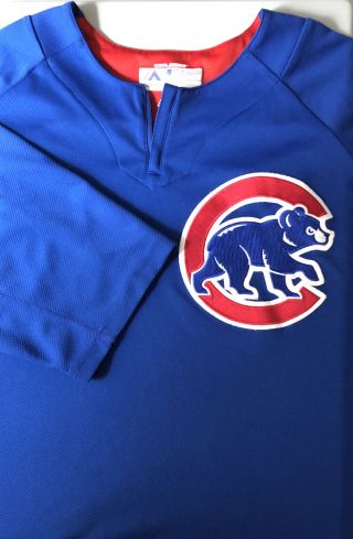 Majestic Mlb Authentic Cool Base Chicago Cubs Zip Spring Training Jersey Sz Xl