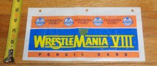 1992 Wwf Wwe Coliseum Video Wrestlemania 8 Pencil Bag World Wrestling Federation