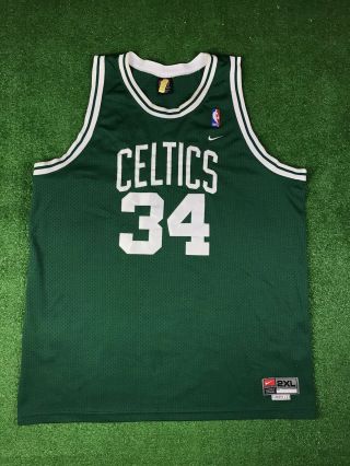 Vintage Nike Paul Pierce Boston Celtics Jersey Size Xxl Green Stitched Nba 34