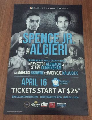 Errol Spence Jr Vs Chris Algieri Barclays Center Brooklyn Pbc Boxing Poster
