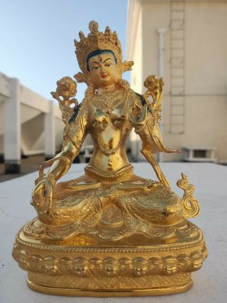 Bronze Gilt Statue Buddha Bodhisattva Manjushri Bodhisattva Tara (white)