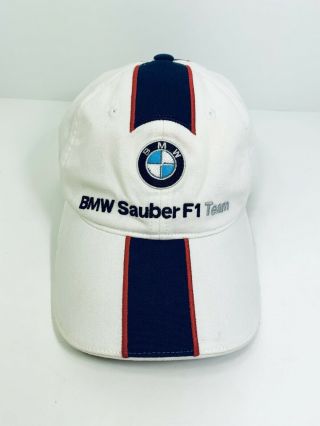 Bmw Sauber F1 Team Cap Hat 2007 White Blue Strapback Dad Hat Cotton