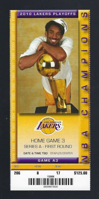 2009 - 2010 Nba Thunder @ Lakers Playoff Full Ticket Game 5 (a3) - Kobe Bryant