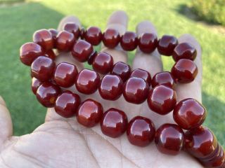 Ottoman Antique Faturan Cherry Amber Bakelite Islamic Prayer Beads Islam 44a