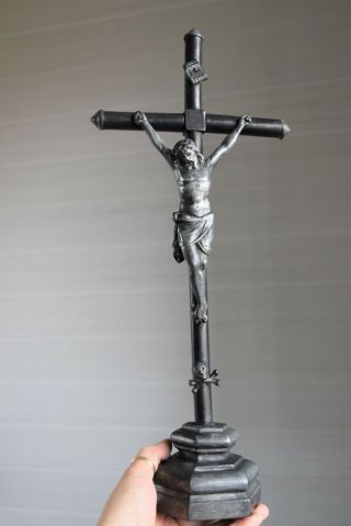 ⭐ Antique Religious Cross,  Crucifix With Skull Bones,  19 Th C⭐
