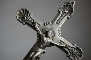 ⭐antique /vintage Crucifix,  Religious Cross,  Pewter Metal⭐