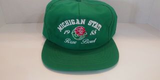 Vintage Michigan State 1988 Rose Bowl Hat Cap - Green - Calhead - Msu Spartans