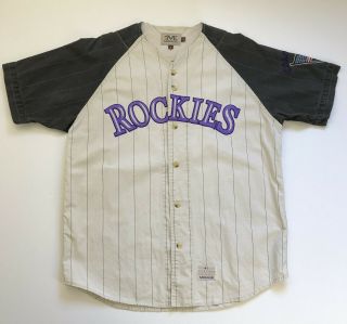 Vintage Colorado Rockies Baseball Jersey Mirage Embroidered Size Men 