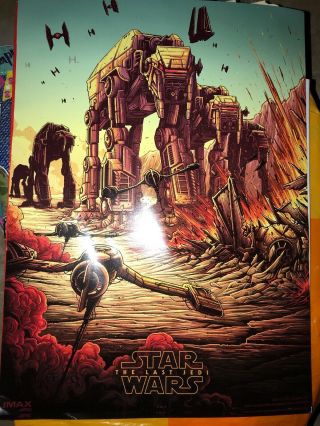 Star Wars The Last Jedi Movie Poster Amc Imax Promo Card 9.  5”x13”