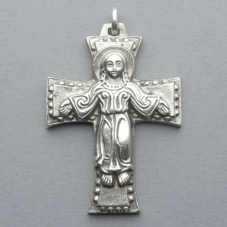 Antique Religious Pectoral Cross.  Jesus Christ.  French Large Pendant Medal.