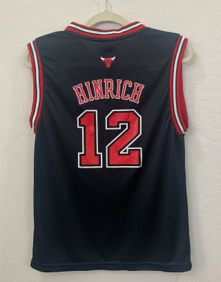 Vintage Kirk Hinrich Chicago Bulls 12 Adidas Jersey Youth Black Red Size Large