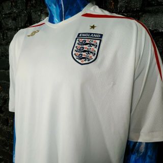 England Team Jersey Home shirt 2007 - 2009 White Umbro Trikot Mens Size 3XL 2
