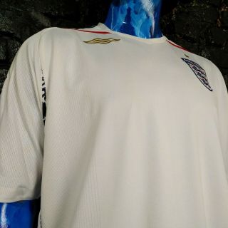 England Team Jersey Home shirt 2007 - 2009 White Umbro Trikot Mens Size 3XL 3