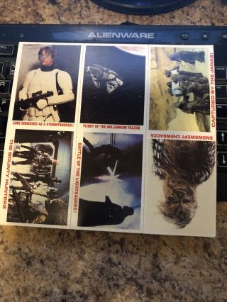 Vintage Star Wars Empire Strikes Back Uncut Cards Bounty Hunter Burger King 1980