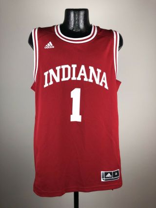 Men’s Adidas Indiana Hoosiers 1 Red Polyester Basketball Jersey Medium