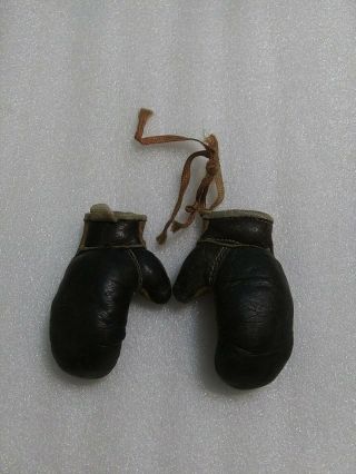 Vintage Miniature Leather Boxing Gloves Display/salesman Sample Approx.  2 3/8 " L
