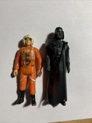 Vintage Star Wars Action Figures Luke Skywalker (1978) Darth Vader (1977) Kenner
