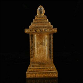Collect Old Buddhism Temple Crystal Carved Scripture Sharipu Stupa Sharipu Relic