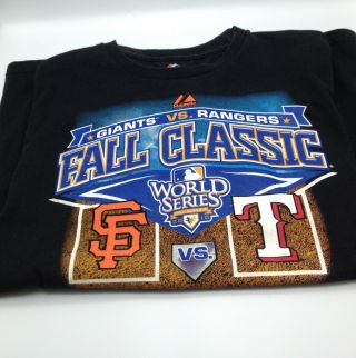 2010 World Series Tee Shirt San Francisco Giants Vs Texas Rangers Majestic