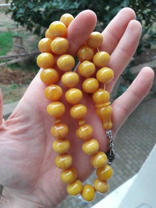 Yellow Tasbeh Miscky Mesbaha Islamic Prayer Beads Muslim Best Gift مسبحة