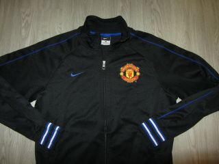 Manchester United Nike Black Full Zip Track Jacket Coat Soccer Medium M Gym Rare