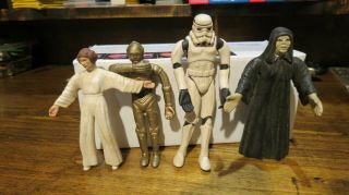 Star Wars (4) Action Figures Princess Leia C3po Storm Trooper Dropped Price