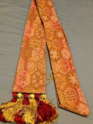 Gorgeous Catholic Priests Red Gold Pink & Green Tapestry Stole Holy Rood Guild