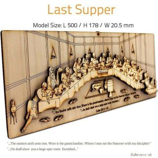 The Last Supper - Diy Wood 3d Puzzle Self Assembly Kit Made In The Holy Land