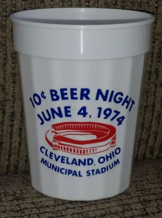 10 Cent Beer Night Cleveland Indians Baseball Game June 4 1974 Plastic Drink Cup