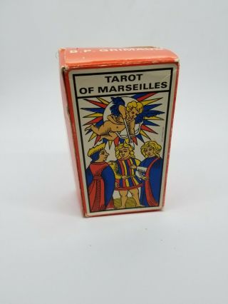 Vintage B.  P.  Grimaud Tarot Of Marseilles Tarot Cards Complete Deck & Booklet 