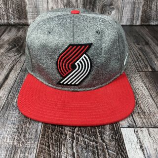 Portland Trail Blazers Basketball Nba Hat Cap Nike Dri - Fit Snapback Gray Red Osf