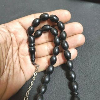 Wow German 33 Amber Black Bakelite Prayer Beads Komboloi Beads فاتوران Faturan