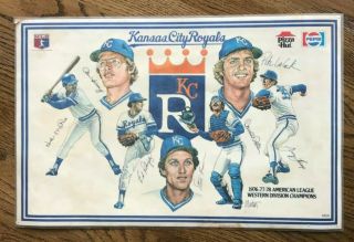 Kansas City,  Kc Royals 1976 - 77 - 78,  Placemat,  Baseball Pepsi Pizza Hut