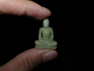 Rare Thai Carved Natural Luminous Glow In Dark Stone Miniature Buddha Statue Ii