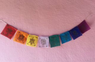 Set Of 25 Goodluck Astamangal Symbols Tibetan Flags