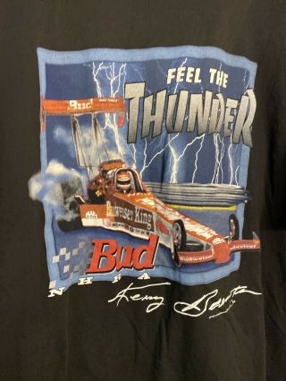 Kenny Bernstein ' s Bud Racing NHRA Feel The Thunder 1995 T - shirt Size XL 2