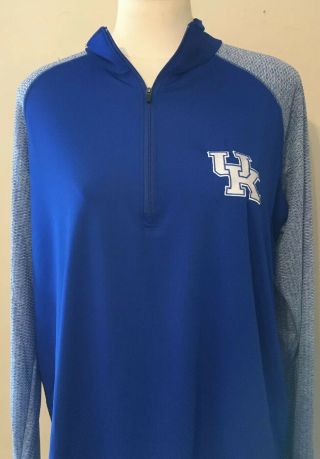 University Of Kentucky Wildcats 1/4 Zip Dry Fit Pullover Athletic Shirt Xxl 2x