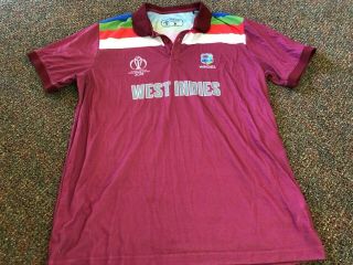 Icc Cricket World Cup 2019 West Indies Windies Mens Polo Shirt Size L