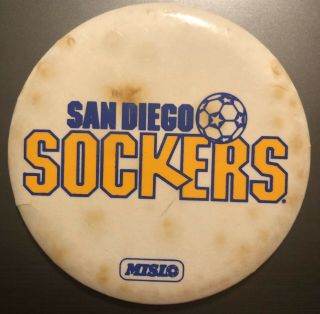 Vintage 1980’s Misl San Diego Sockers 3.  5” Pin Back Button Indoor Soccer League