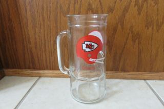Vintage Glass Fisher Peanut Jar Beer Mug Stein Kansas City Chiefs Nfl