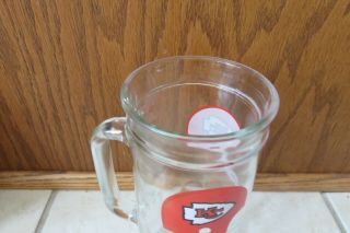 Vintage Glass Fisher Peanut Jar Beer Mug Stein Kansas City Chiefs NFL 2