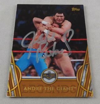 Jake The Snake Roberts Signed Topps Wwf Trading Card Andre The Giant 1 Gold Wwe